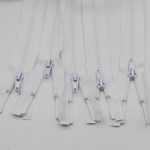 5 pieces Open-End Zippers White-80cm - ACCESSOIRES LEDUC BV