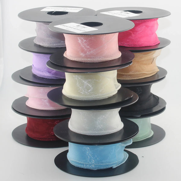 9 meters 40mm Corrugated Organza Ribbon #ORG4769 - ACCESSOIRES LEDUC BV
