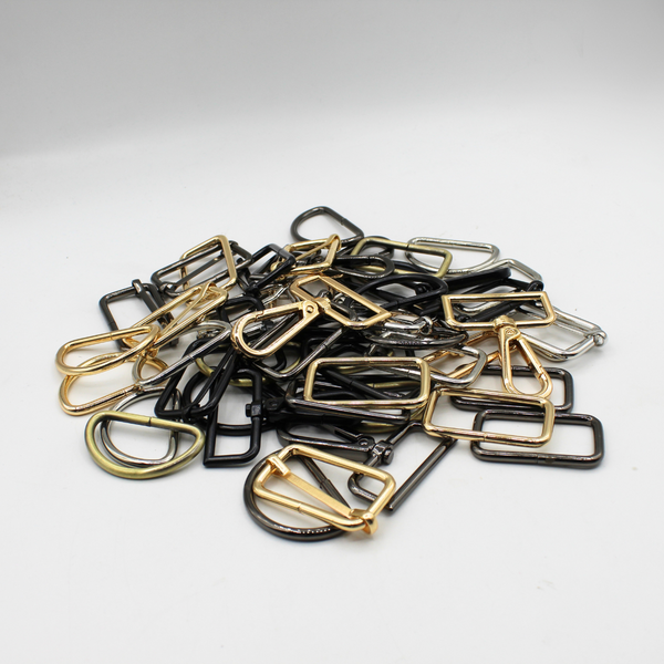 Set di accessori per borse con 3 fibbie, moschettoni e anelli a D da 30–50 mm