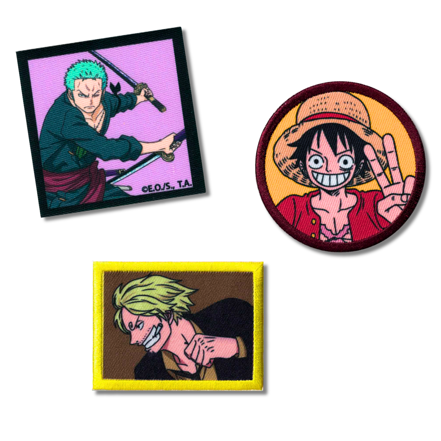 Set aus 3 Kinder- und Anime-Aufbügel-Patches für Kleidung und Taschen
