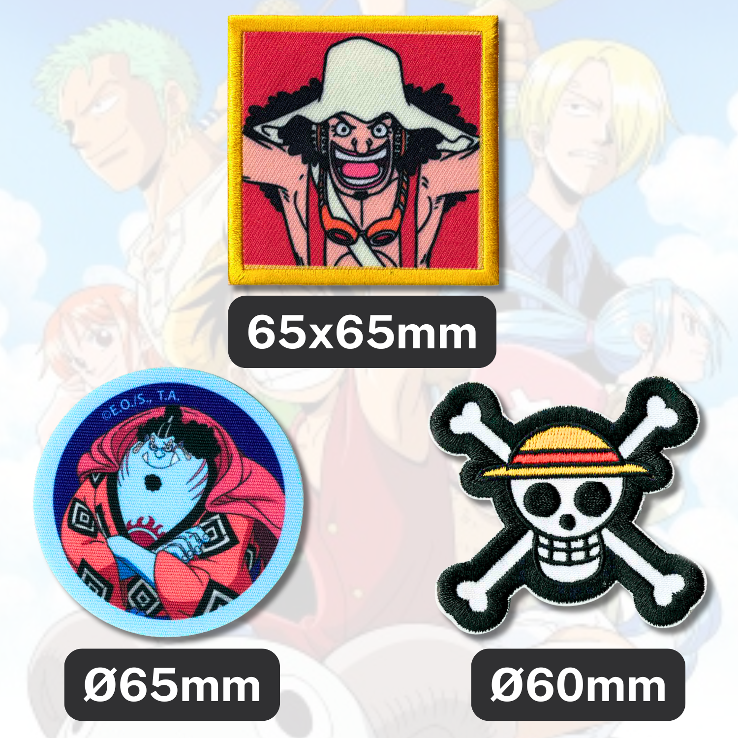 Set aus 3 Kinder- und Anime-Aufbügel-Patches für Kleidung und Taschen