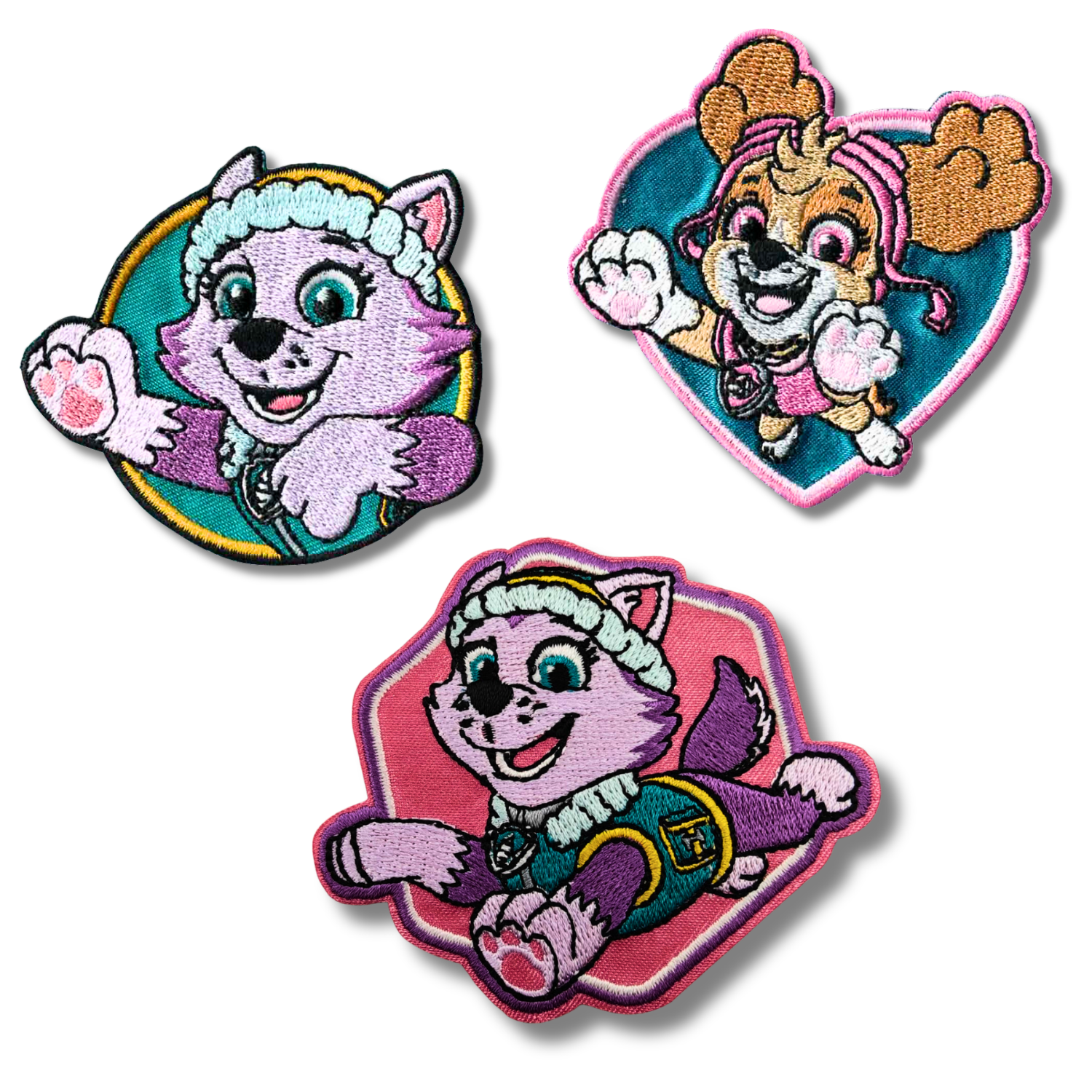Set aus 3 Kinder- und Anime-Aufbügel-Patches für Kleidung und Taschen