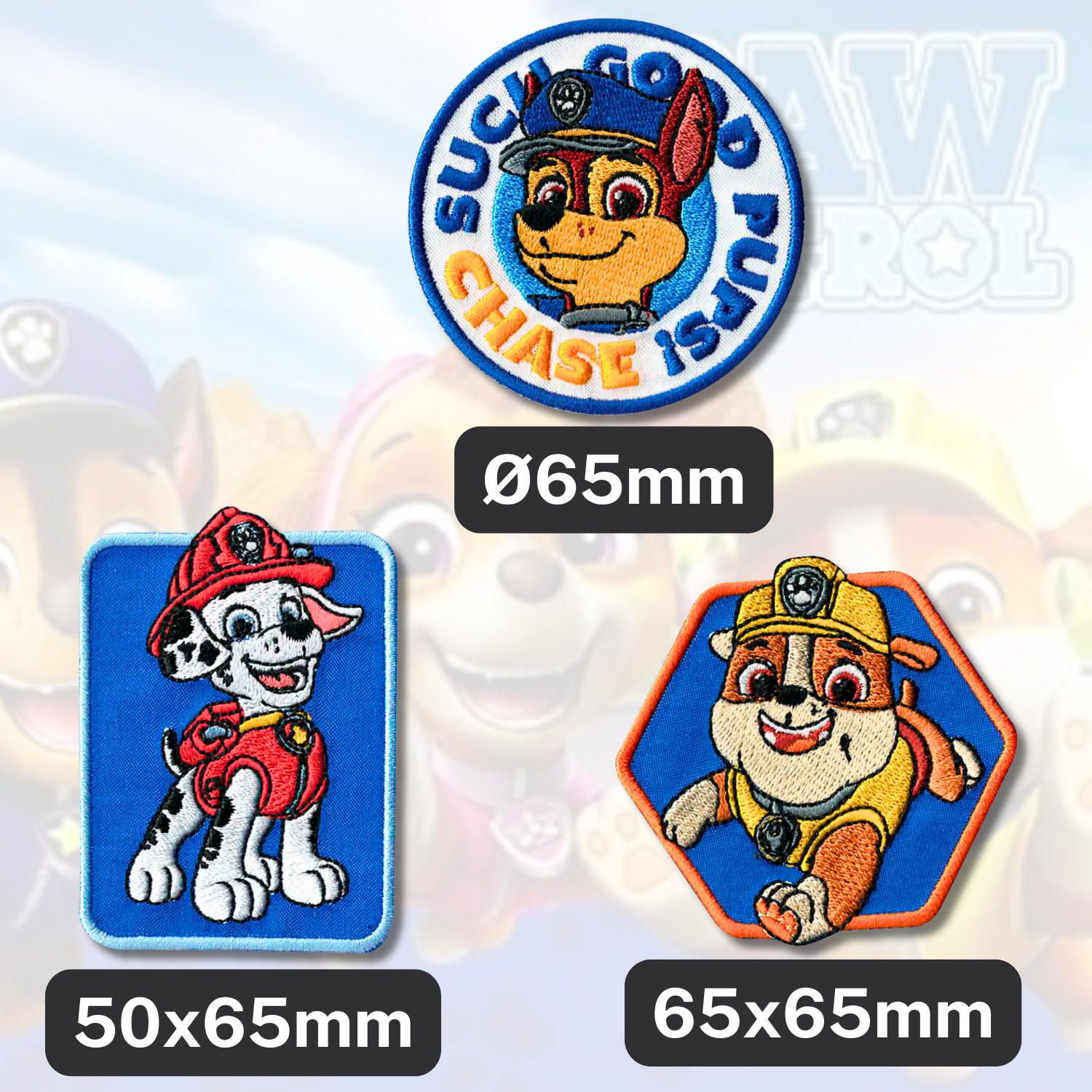Set aus 3 Kinder- und Anime-Aufbügel-Patches für Kleidung und Taschen