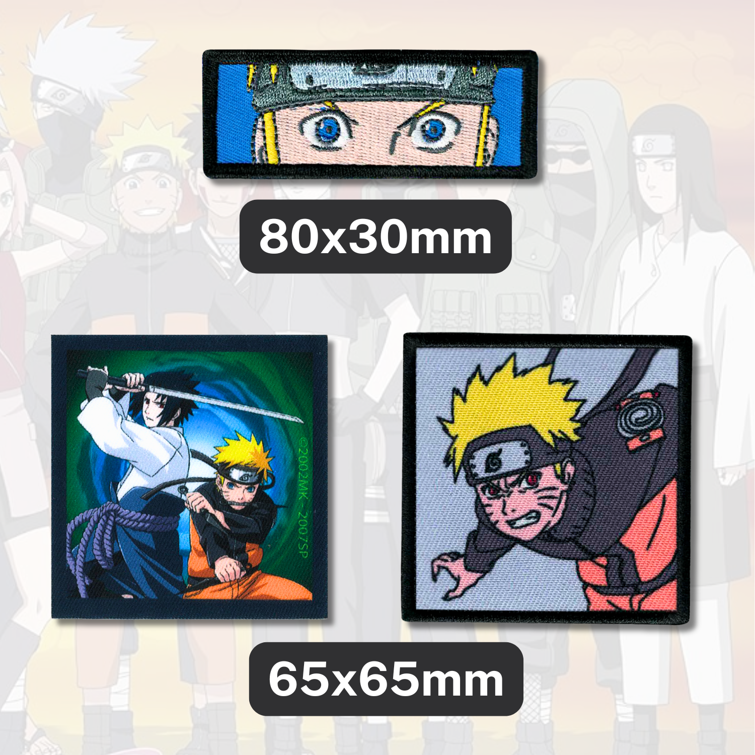 Set aus 3 Kinder- und Anime-Aufbügel-Patches für Kleidung und Taschen