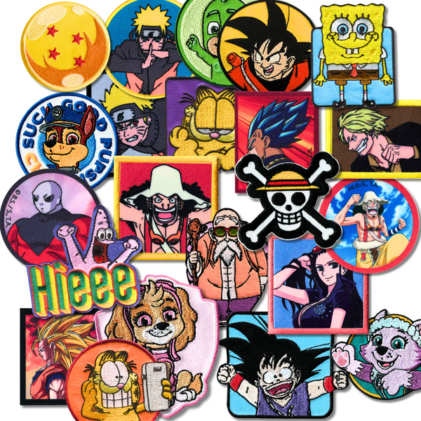 Set van 3 opstrijkbare patches voor kinderen en anime, voor kleding en tassen