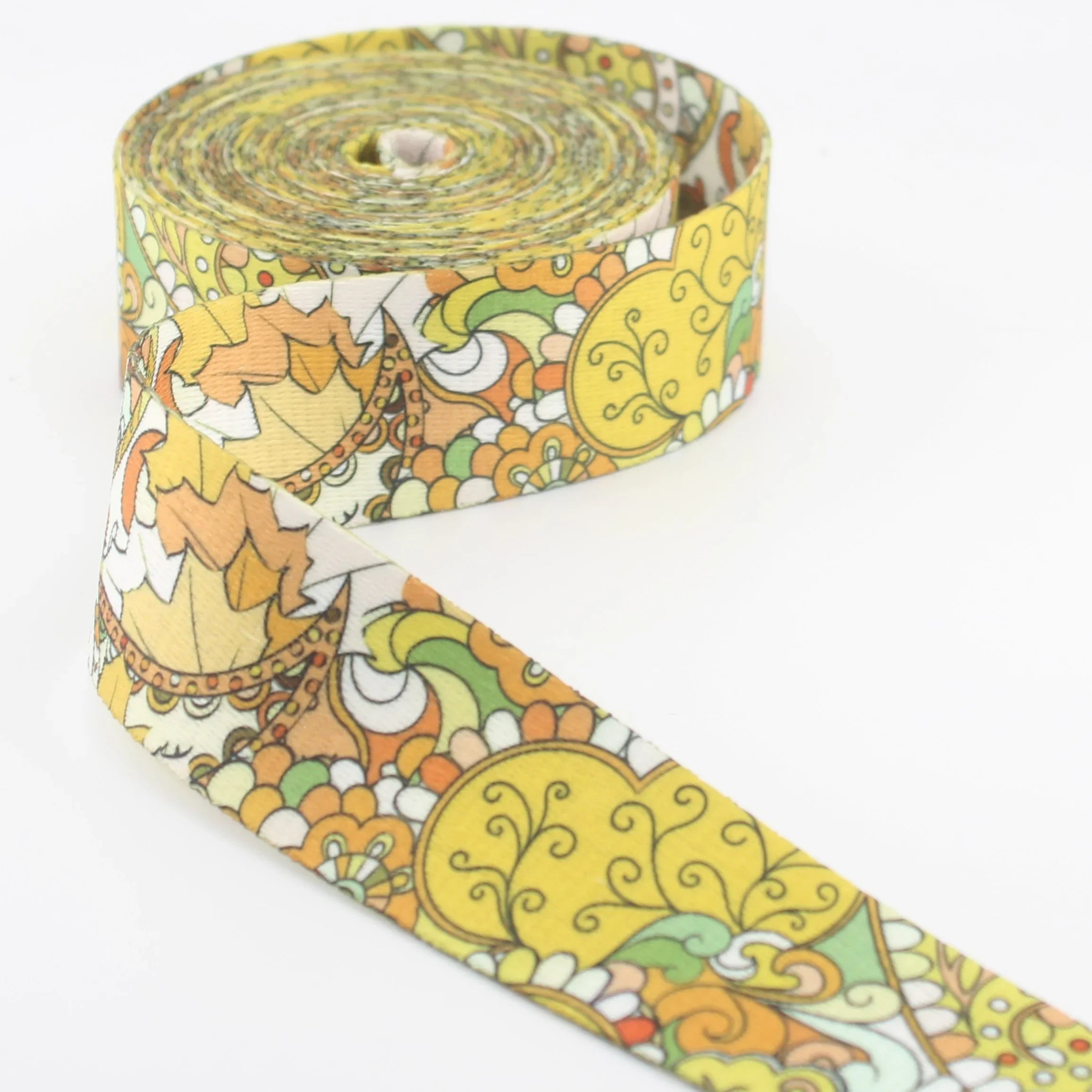 5 meters 38mm Paisley Design Printed Polyester Webbing #RUB3581 - ACCESSOIRES LEDUC BV