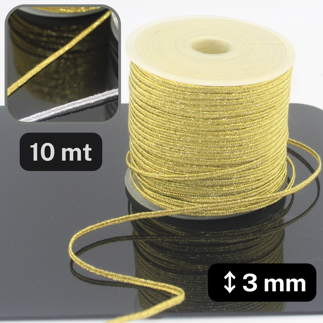 Metallischer Lurex-Soutachebesatz, 10 m