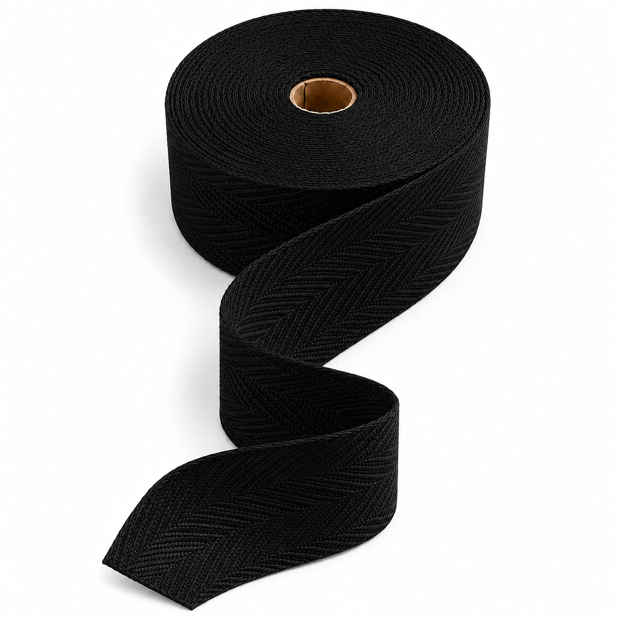5 m 100% Cotton Herringbone Tape – White, Black or Ecru