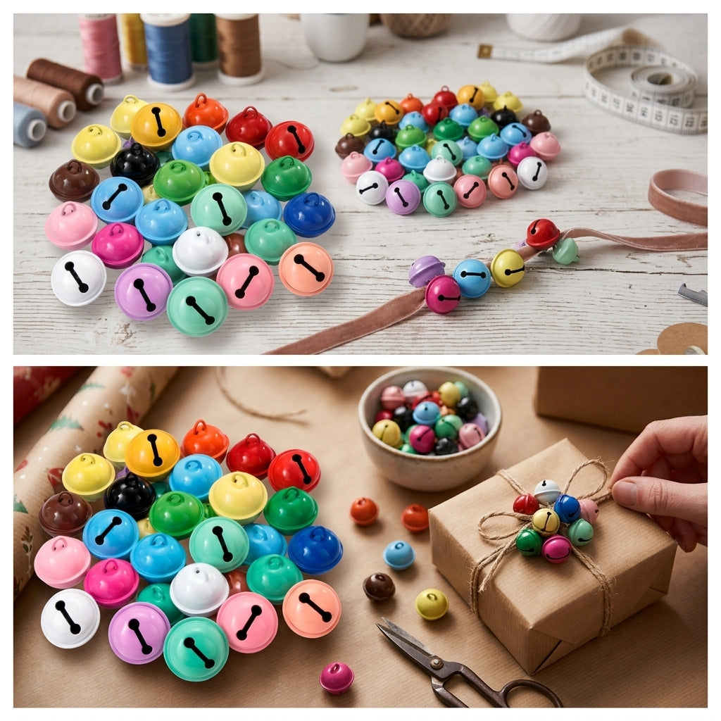 Sewing Colourful Jingle Bells 14mm & 22mm – 20 pcs - Mixed & Solid Colours