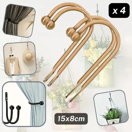 Set of 4 metal hooks for hanging curtains #HAK500 #HAK501 - ACCESSOIRES LEDUC BV