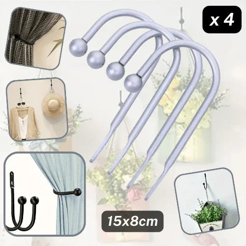 Set of 4 metal hooks for hanging curtains #HAK500 #HAK501 - ACCESSOIRES LEDUC BV