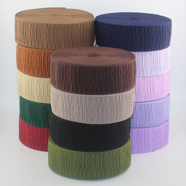 5 meter 40mm Flat Woven Elastic with Pleated Effect – Multiple Colours - ELA3618