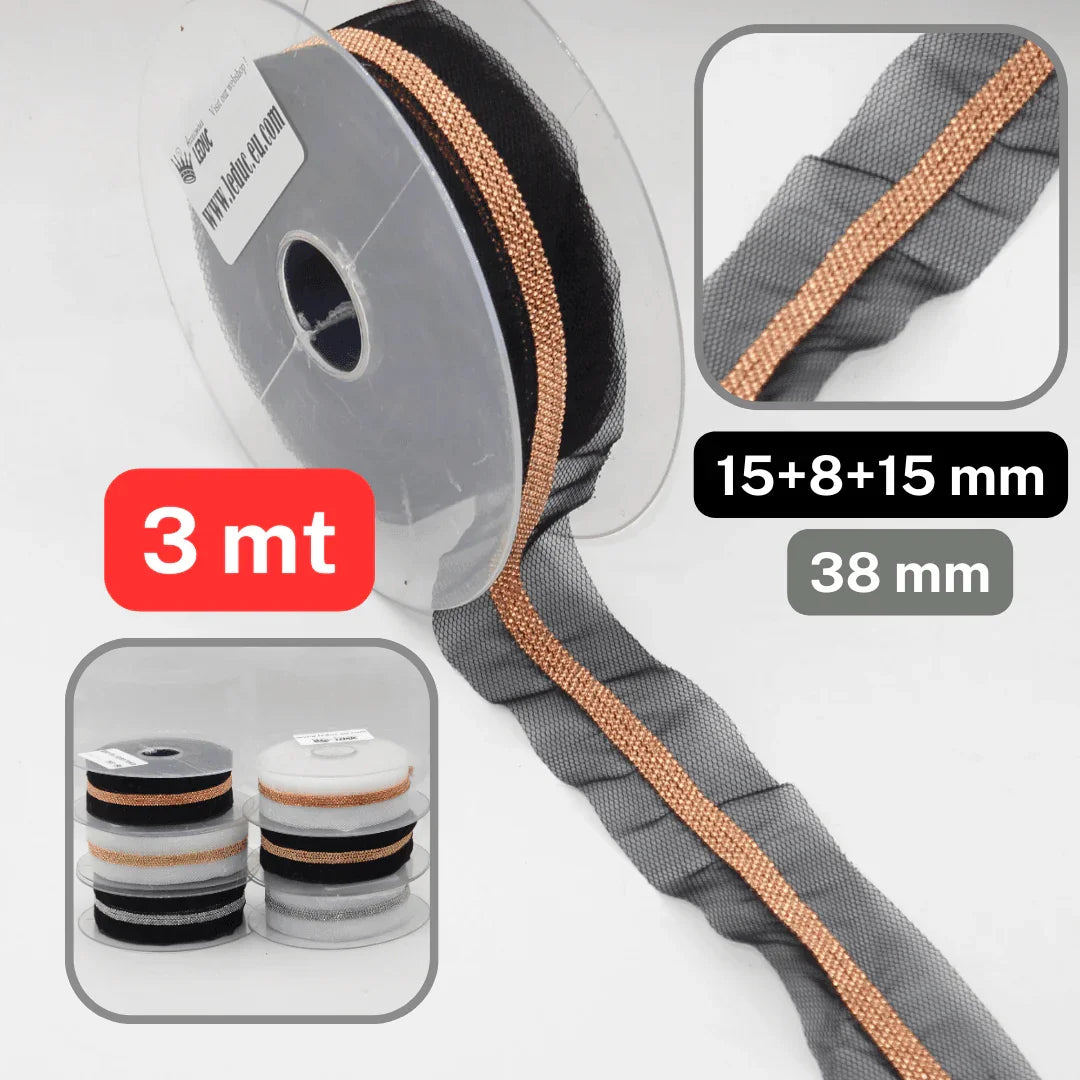 3 meters Trimming 40MM Mesh + Chains Trim #PAS941 - ACCESSOIRES LEDUC BV