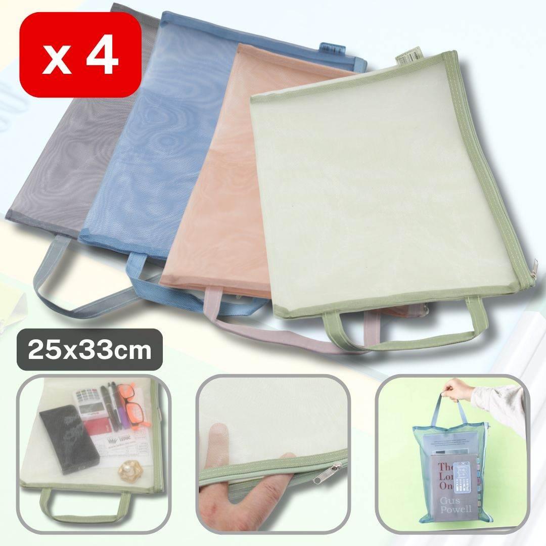 Deluxe Pouches with Zipper in Trasparent Fabric available in size A4, A5 or A6 - ACCESSOIRES LEDUC BV