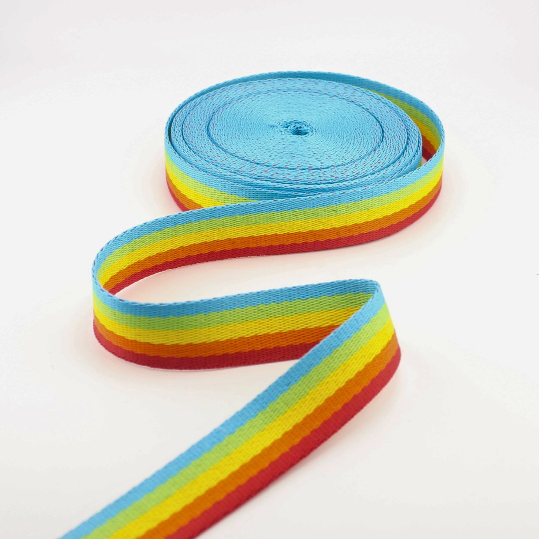 5 m 4 cm of 2,5 cm kleurrijk polyesterband (inclusief regenboogdesign) #RUB1981