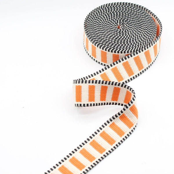 10 meters 32mm or 38mm Railway Colorful Polyester Tricolor Webbing #RUB3571 - ACCESSOIRES LEDUC BV