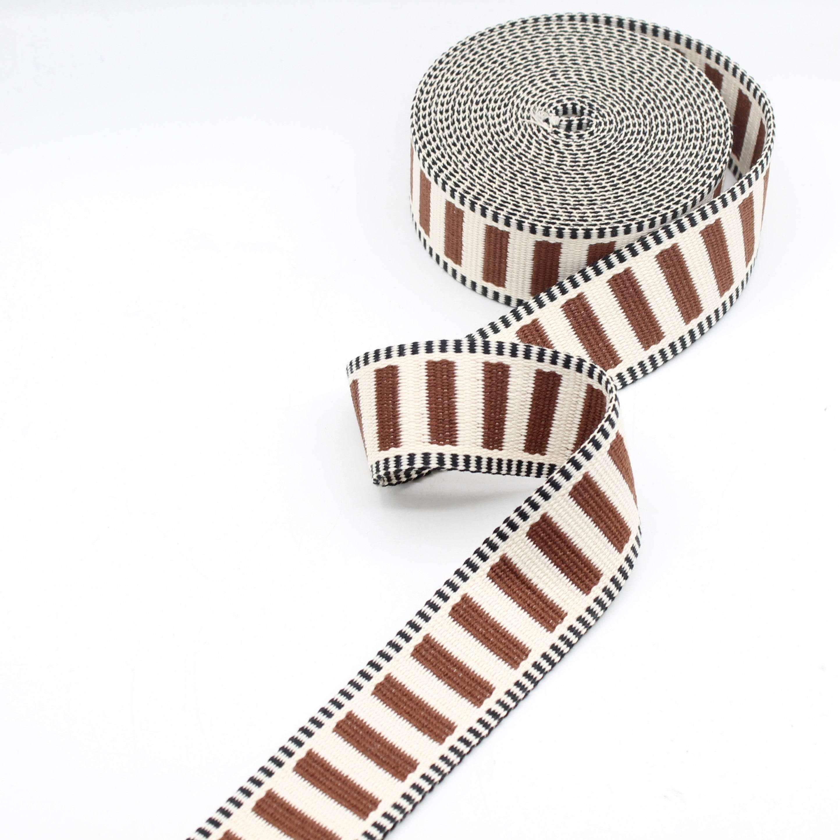 10 meters 32mm or 38mm Railway Colorful Polyester Tricolor Webbing #RUB3571 - ACCESSOIRES LEDUC BV