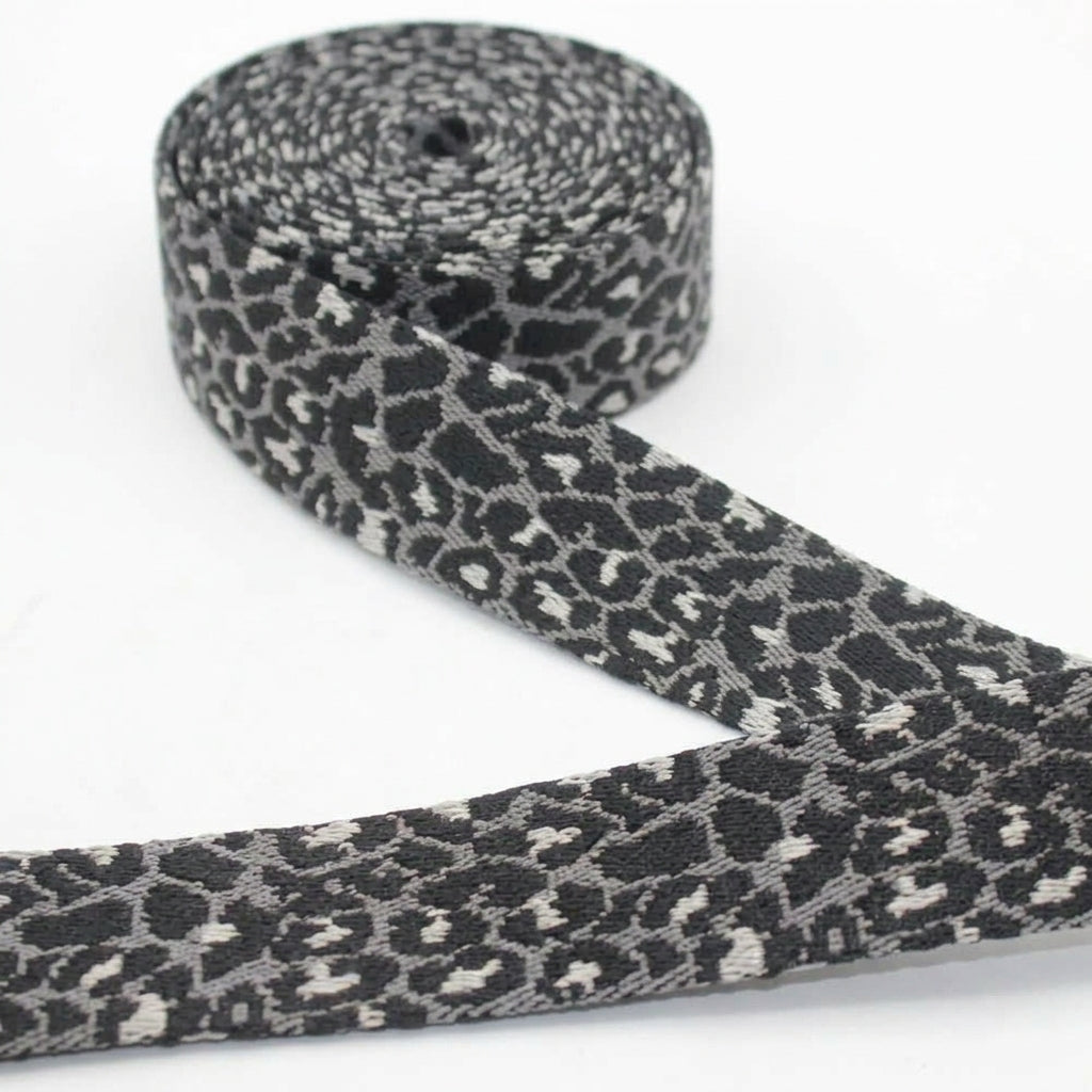 5m Leopard Print Webbing 40mm for Bag Straps & Sewing