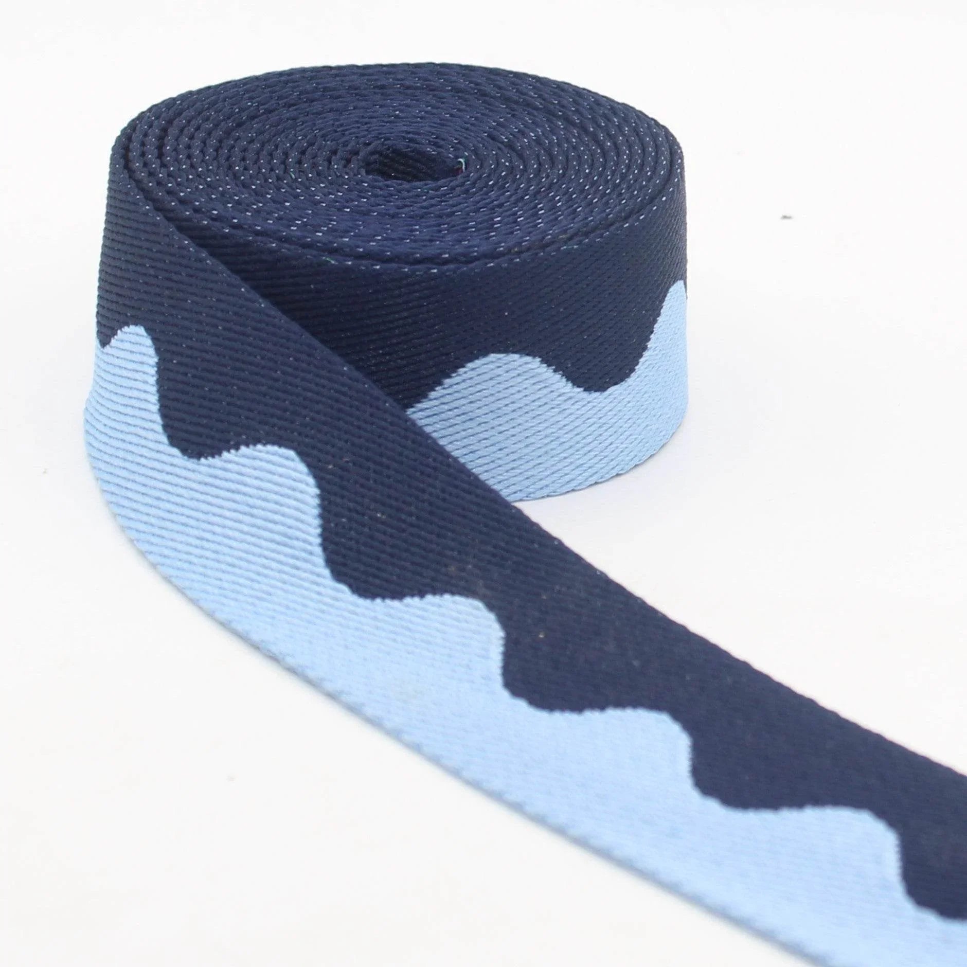 5 meters Bicolor Wave Design Webbing 40mm #RUB3576 - ACCESSOIRES LEDUC BV