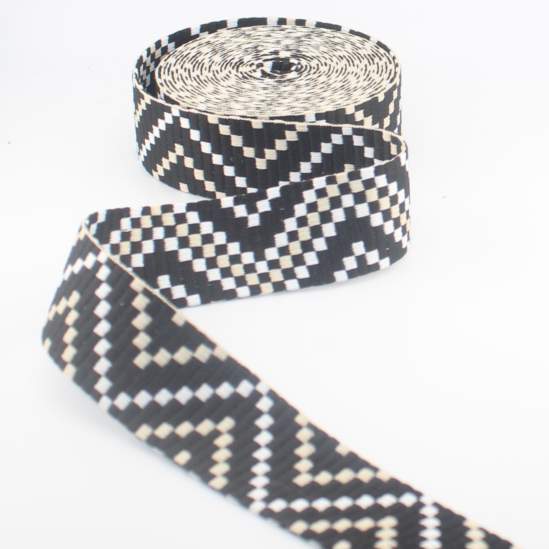 Ethnic Mosaic Webbing 40 mm | Decorative Strap Webbing for Bags & Upholstery (RUB3583)