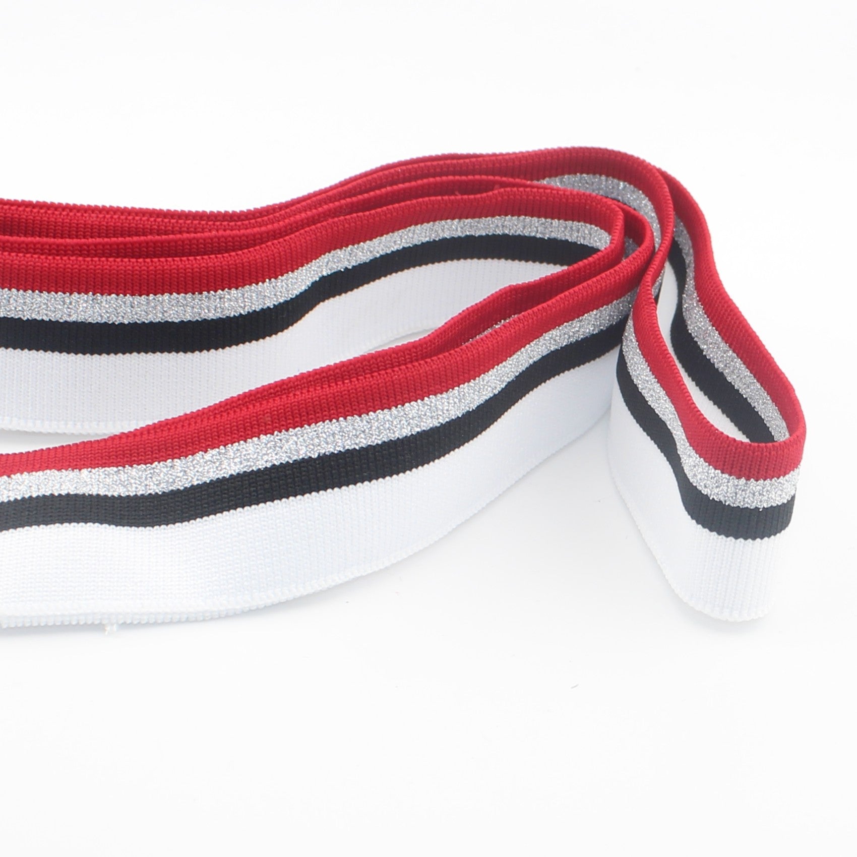 Knitted Striped Ribbing Cuffs - with Lurex Stripes- for Jackets Sweaters & Sewing