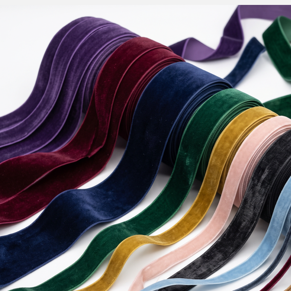 5 m di nastro in velluto, in varie misure e colori, per lavori artigianali