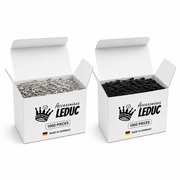1000 Sicherheitsnadeln, 28–38 mm, schwarz oder silber