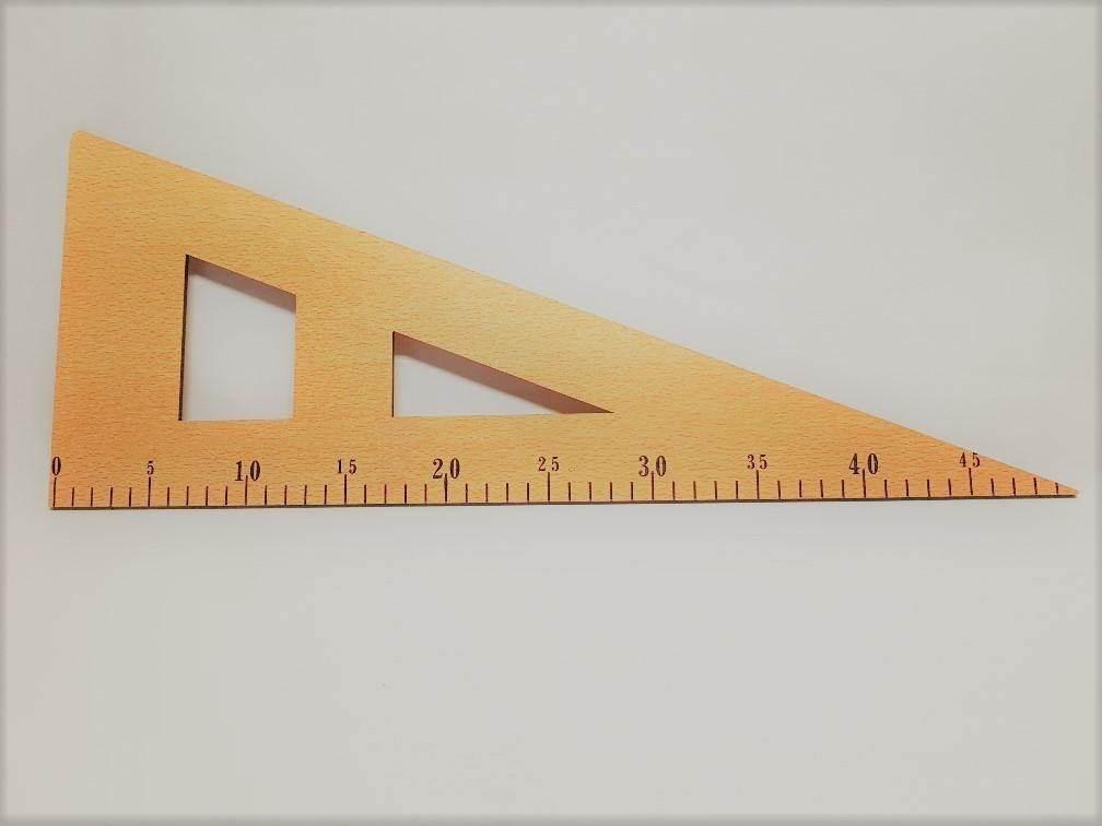 Triangle wooden ruler with cm marking - ACCESSOIRES LEDUC BV