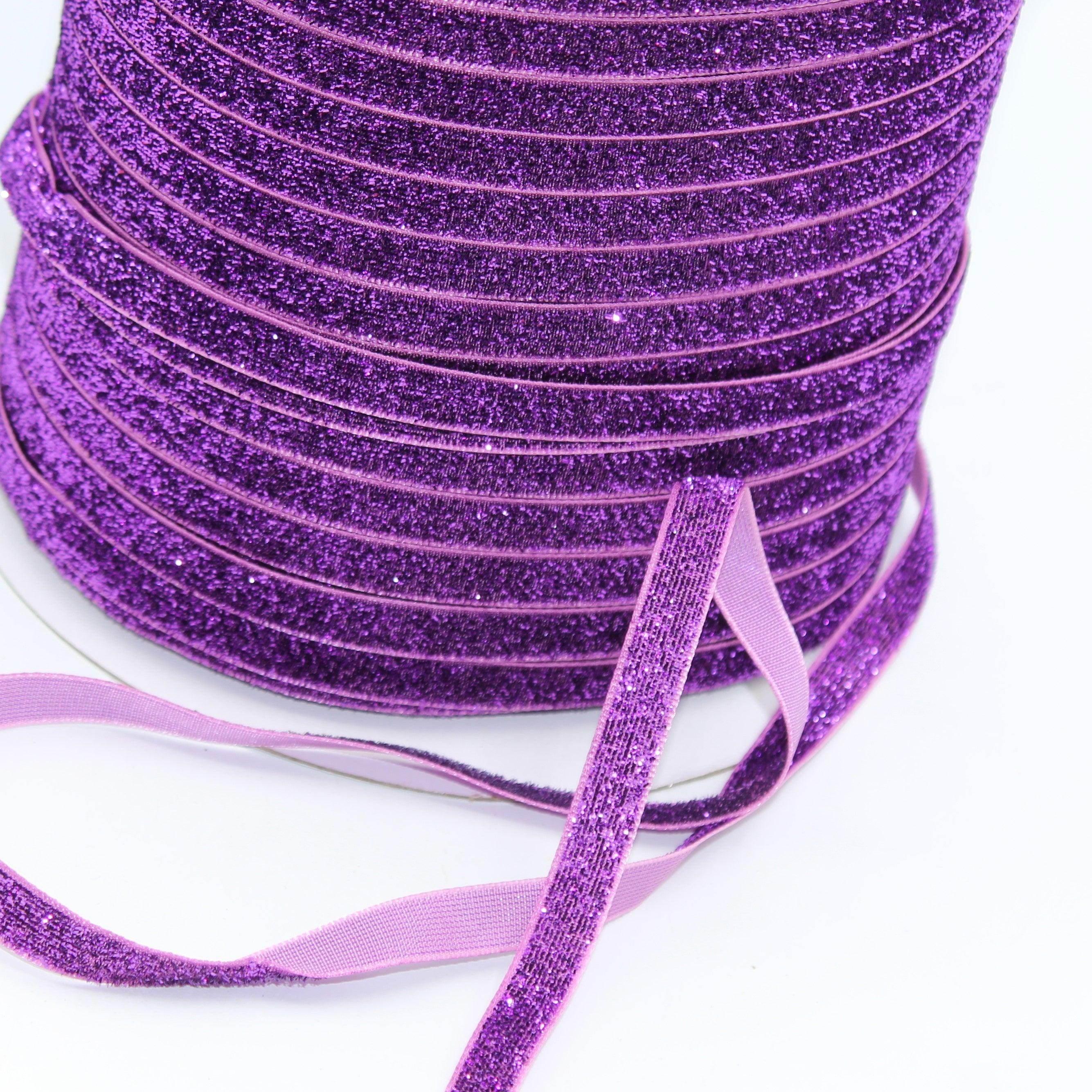 5 Meters 10 / 15 / 25mm Glitter Lurex Velvet Ribbons #VEL1502 - ACCESSOIRES LEDUC BV