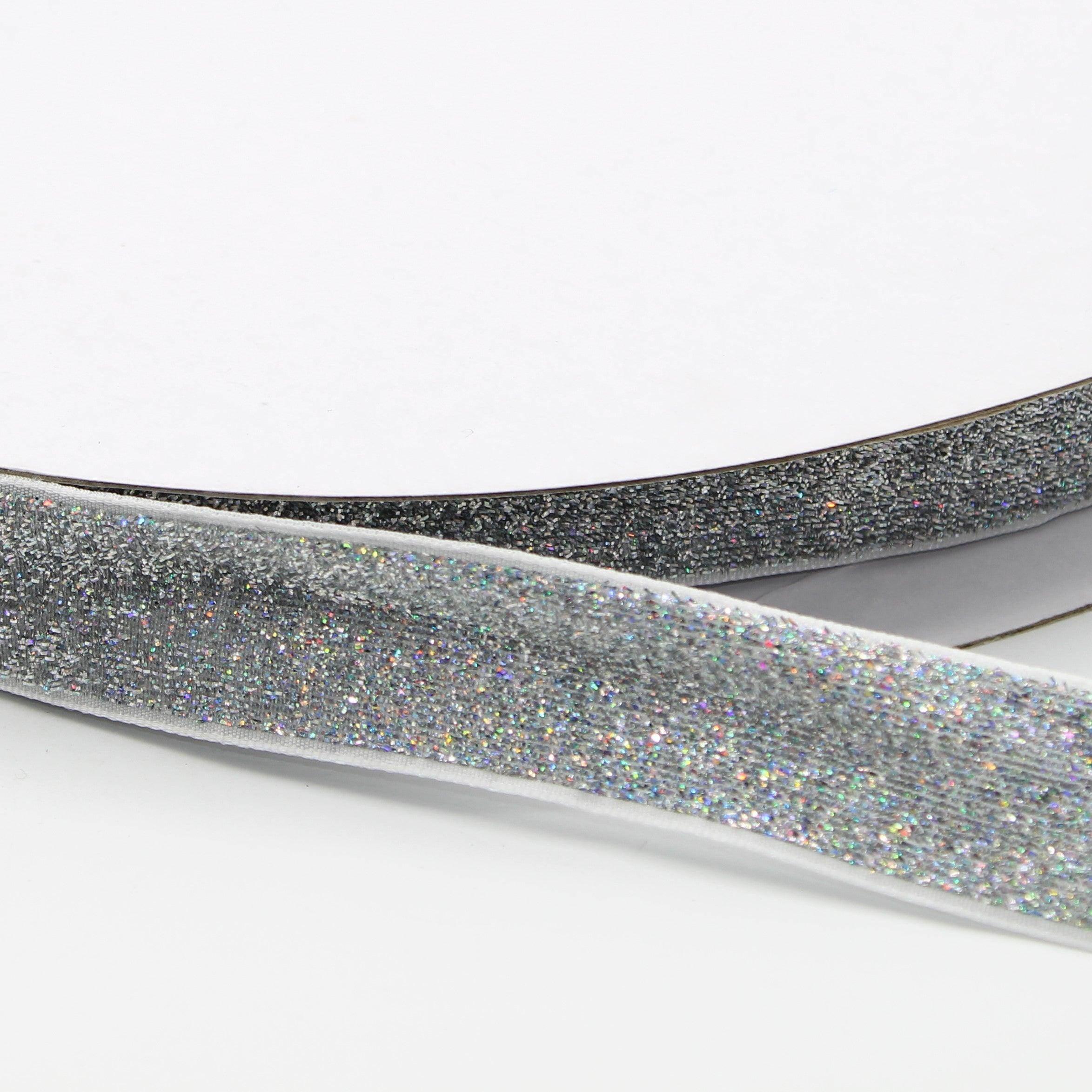 5 Meters 10 / 15 / 25mm Glitter Lurex Velvet Ribbons #VEL1502 - ACCESSOIRES LEDUC BV