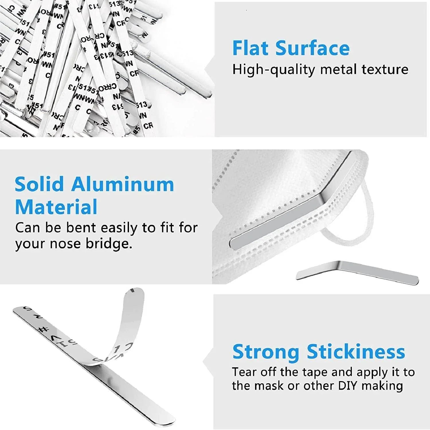 20 Metal Adhesive Noseclips for Masks - ACCESSOIRES LEDUC BV