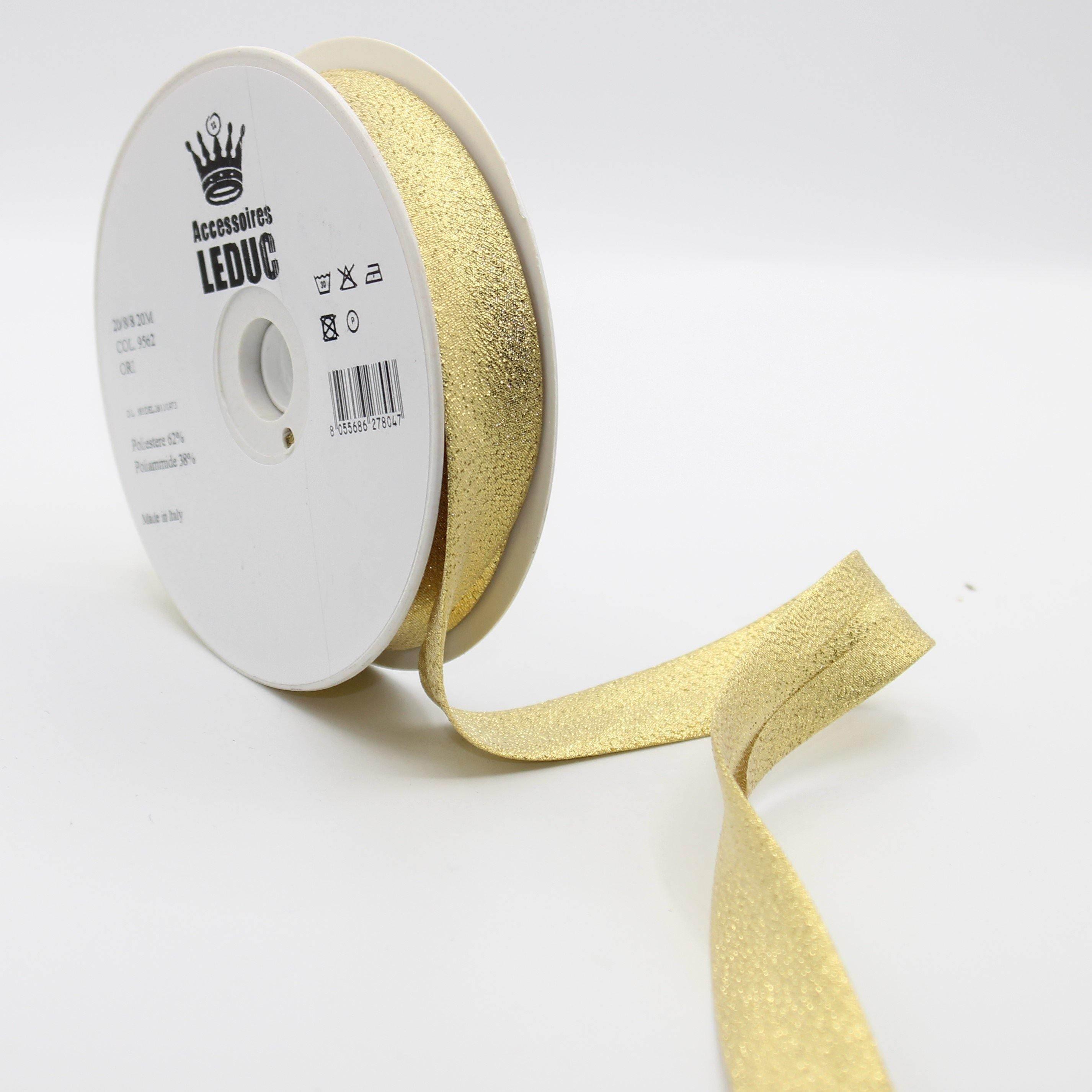 20MT or 100MT - LUREX BIAS BINDING / 20mm (20+8+8mm) #SBI524 - ACCESSOIRES LEDUC BV