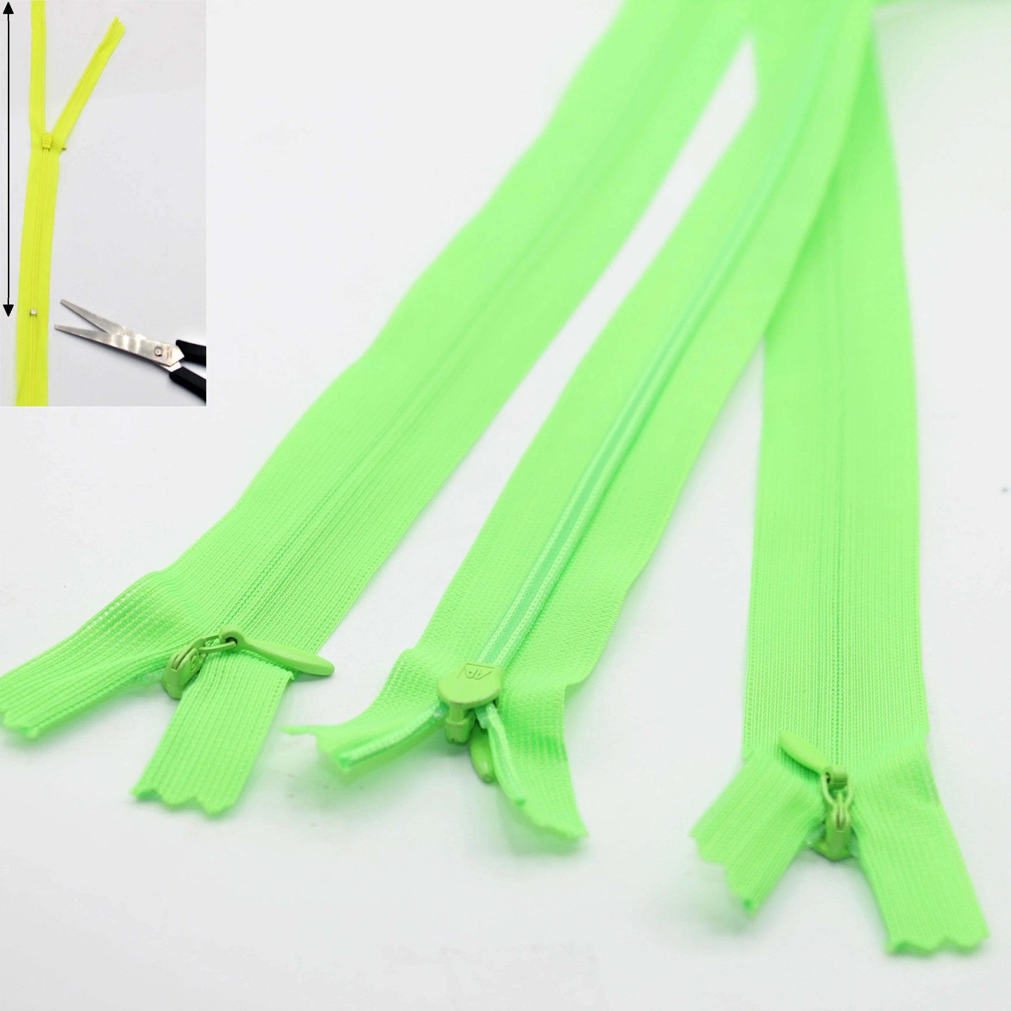 3 Adjustable Invisible Zippers (concealed) length up to 60cm #ZIG60ADJ - ACCESSOIRES LEDUC BV