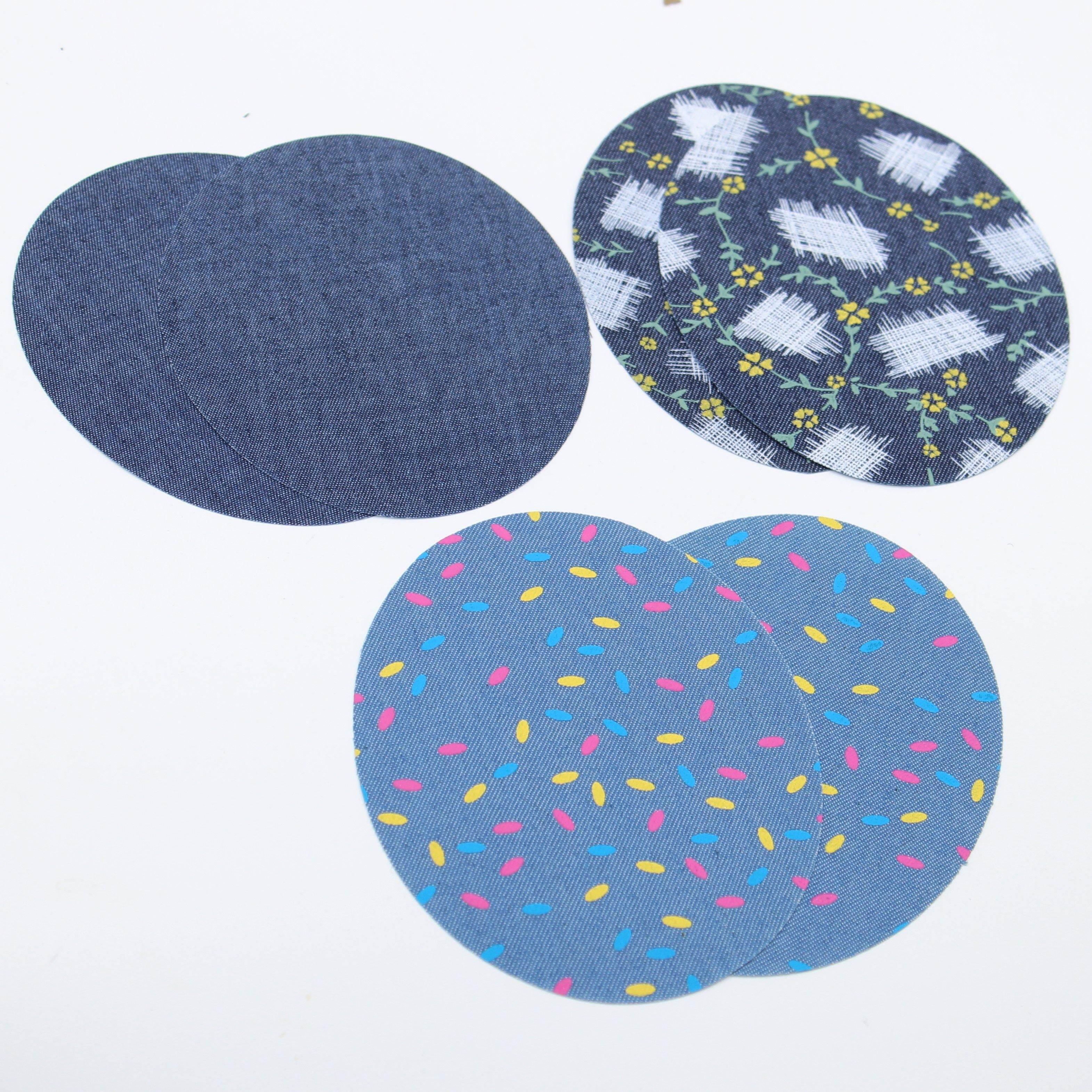 3 Pairs Denim Elbow Patches - Iron-on - 140mm x 110mm #HAB1x001 - ACCESSOIRES LEDUC BV
