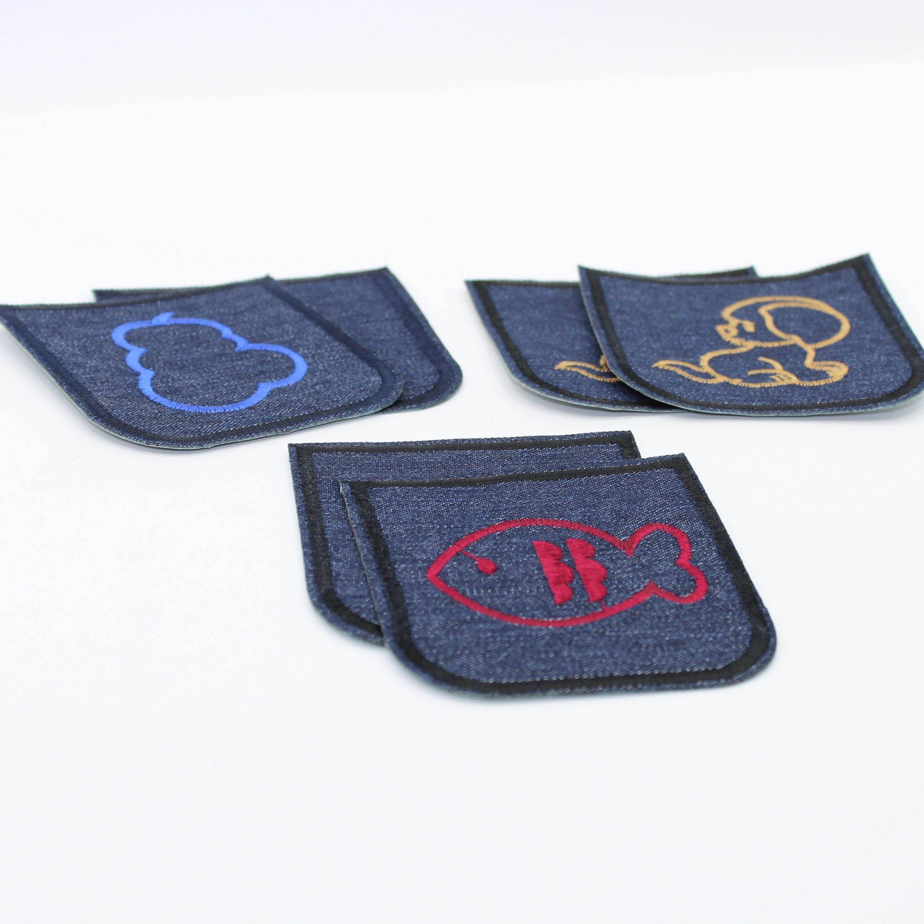 3 Pairs Denim Children Elbow/Knee Patches - Iron-on - 100mm x 75mm #HAB1x003 - ACCESSOIRES LEDUC BV