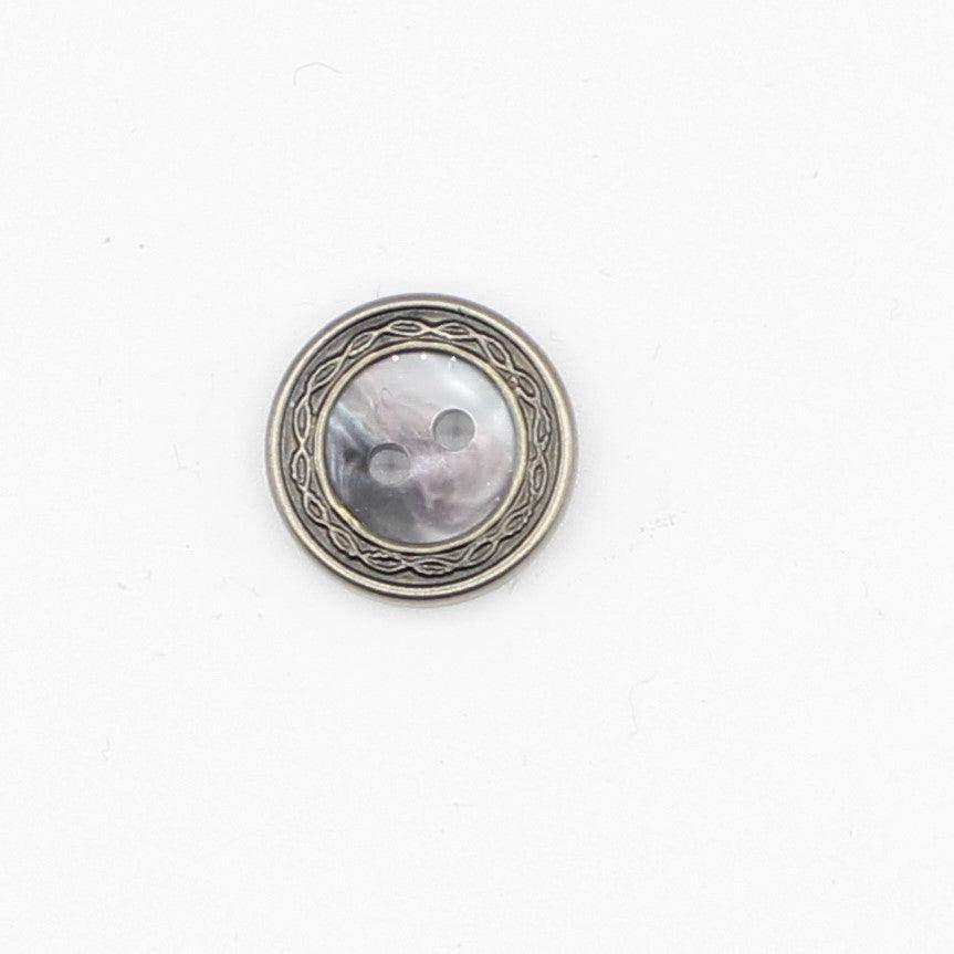Combined Inside Polyester + Metal Rim Buttons with 2 Holes #KC24003 - ACCESSOIRES LEDUC BV