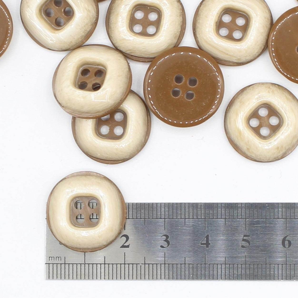 Polyester Mammoth Teeth Button 4 holes #KP44006 - ACCESSOIRES LEDUC BV