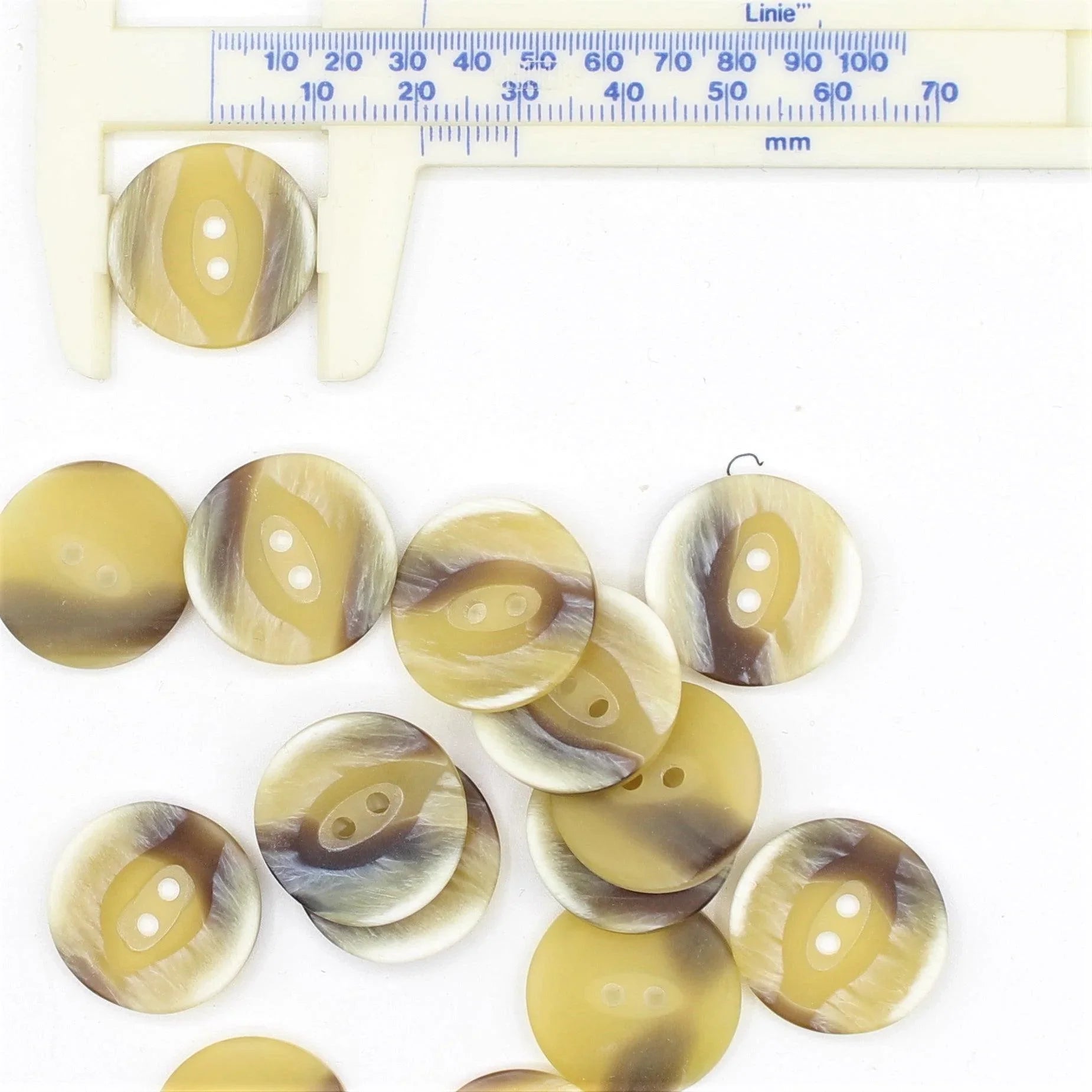 Polyester Grey Stone "Pringles Shapped" Button 2 holes  #KP24010 - ACCESSOIRES LEDUC