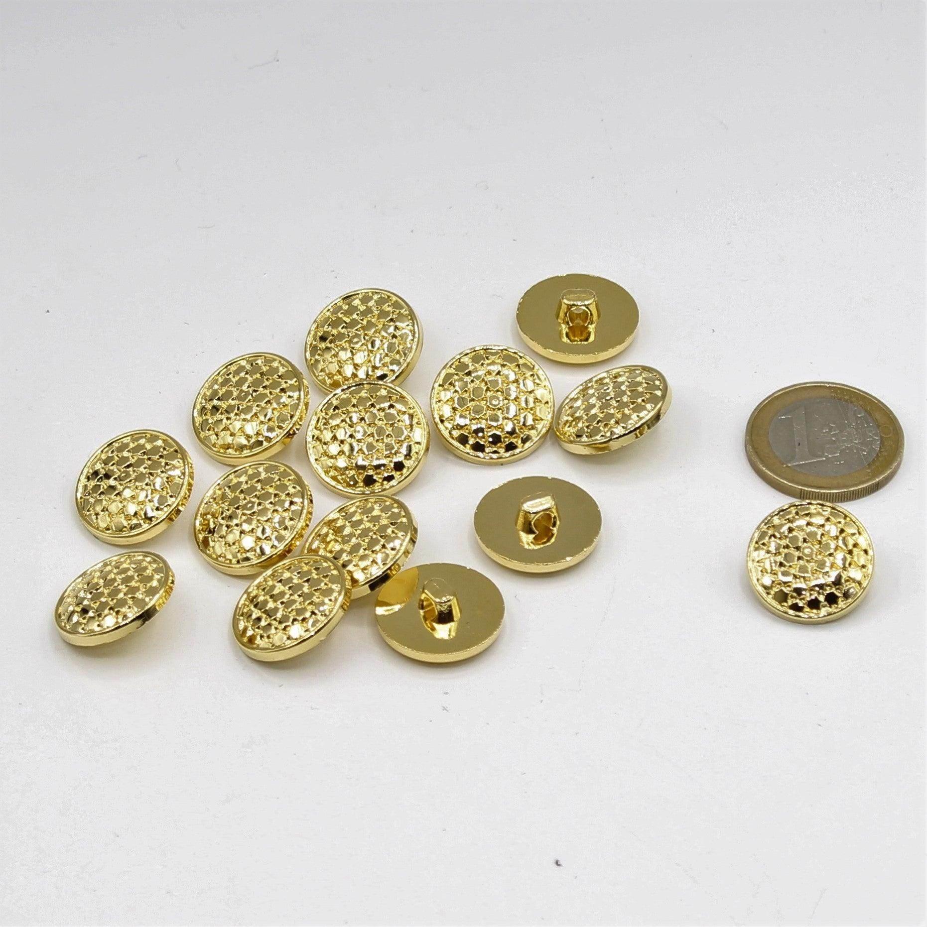 Golden hexagonal Shank Button - ACCESSOIRES LEDUC BV