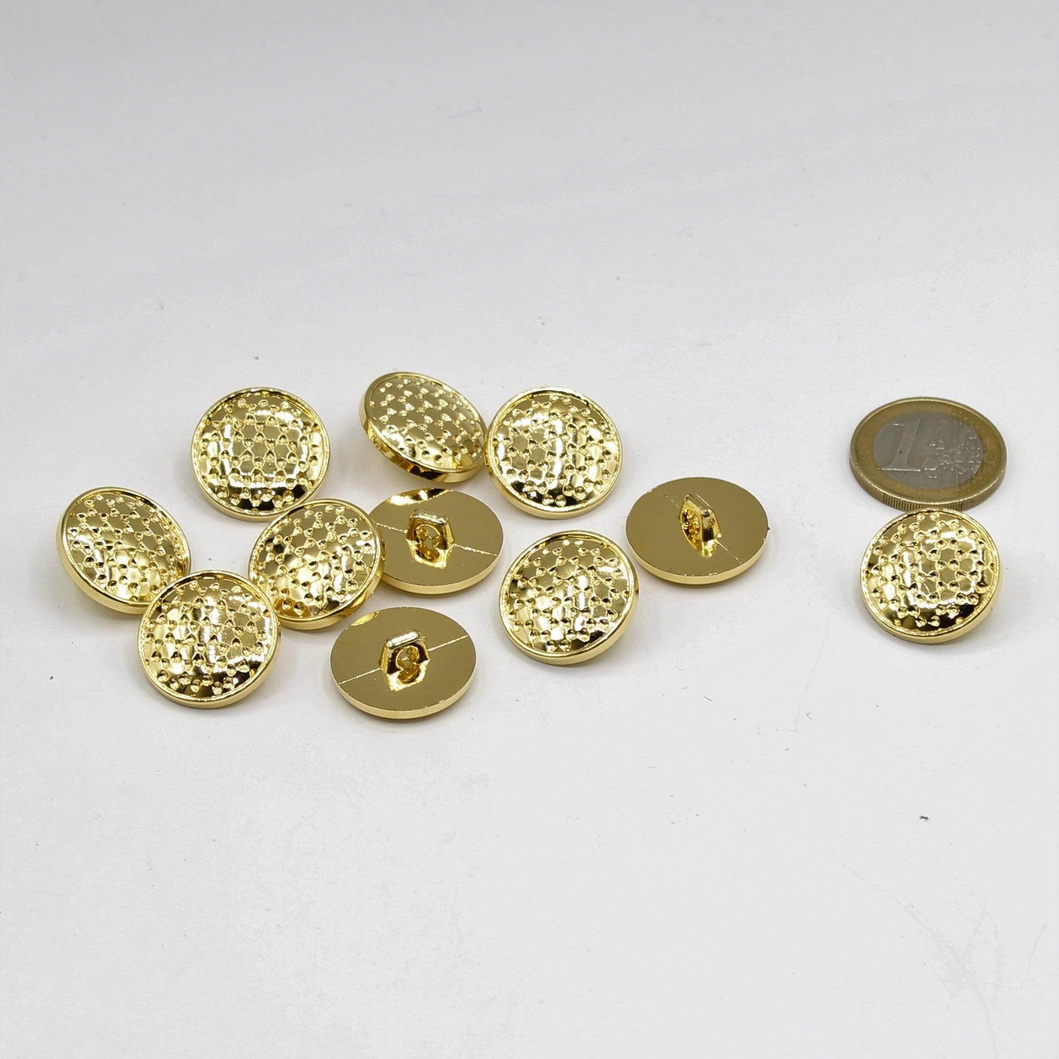 Golden hexagonal Shank Button - ACCESSOIRES LEDUC BV