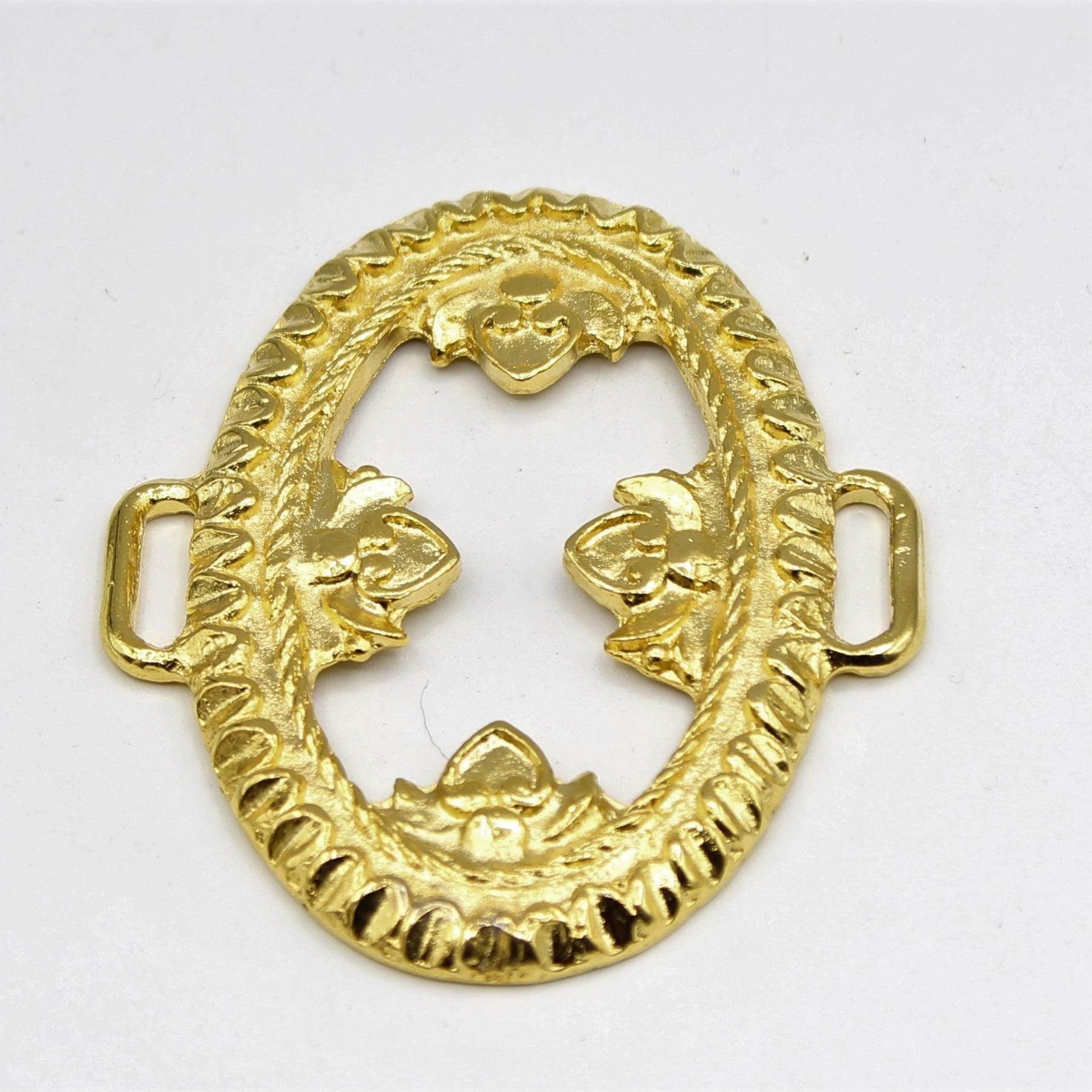 Gold buckle in 2 parts with gold metal hook -12 cm - ACCESSOIRES LEDUC BV