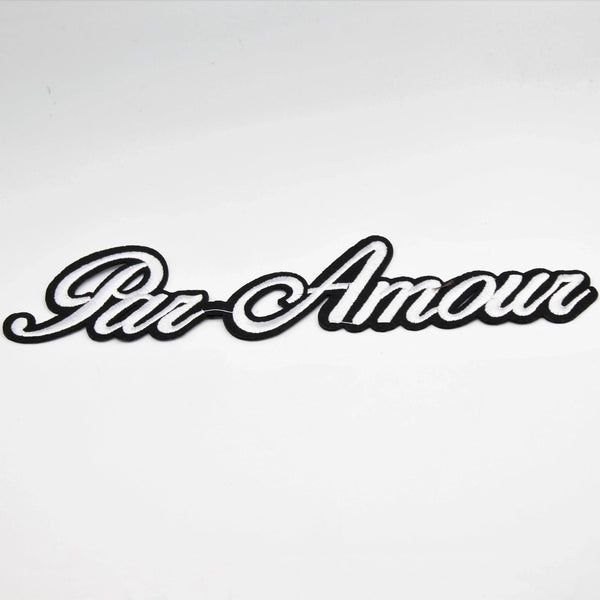Black and White Iron-on Patch "PAR AMOUR AND  "L'AVEUGLE" - ACCESSOIRES LEDUC