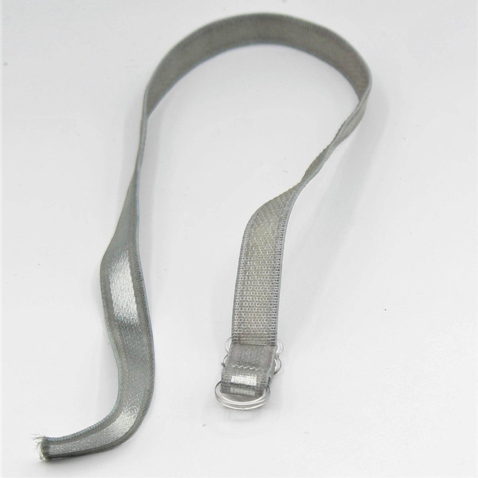 2 Pairs of Gray Non-Slip Adjustable Plastic Hook Bra Straps Elastic 38x1 cm - ACCESSOIRES LEDUC BV