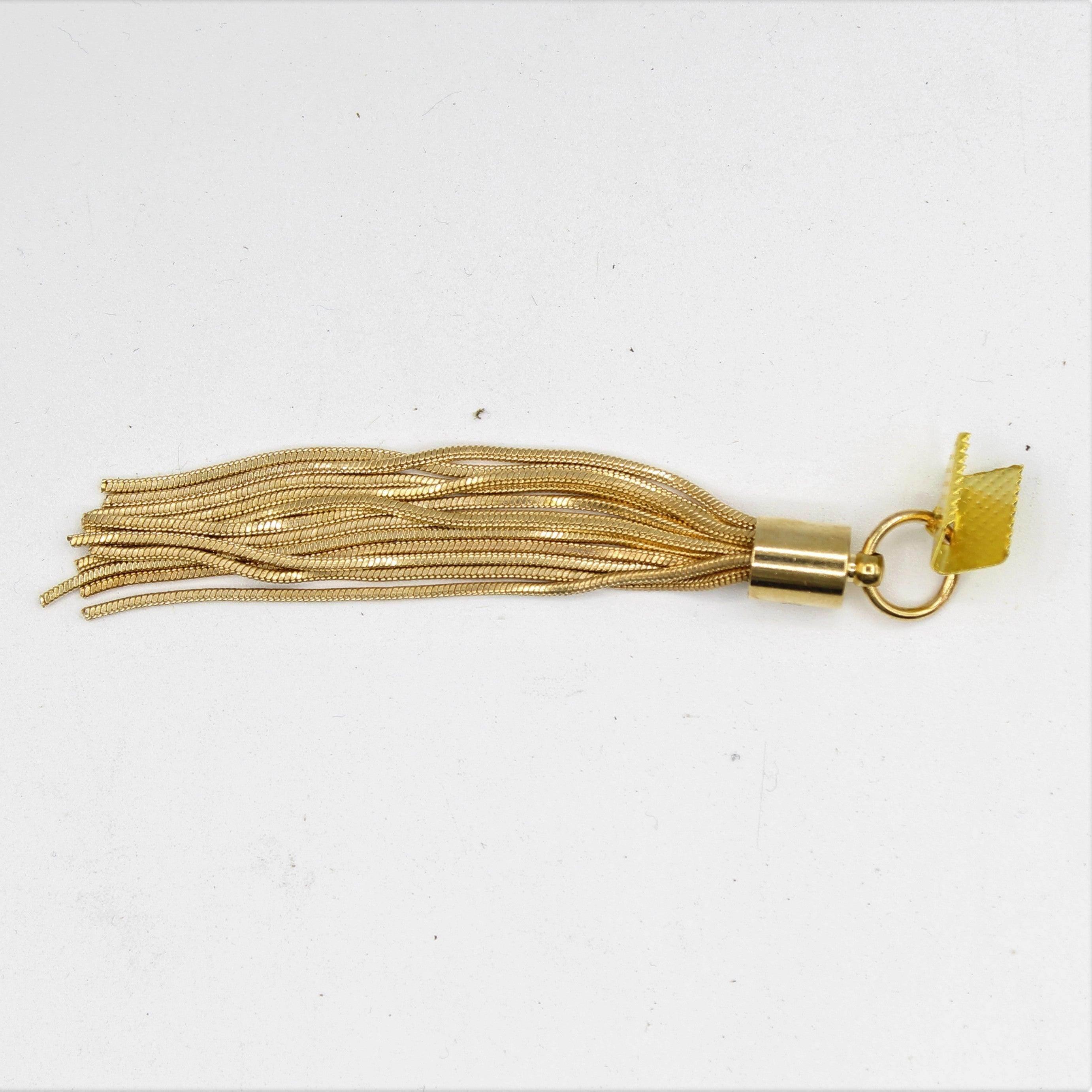 2x Golden Tassel with hook 8x1cm - ACCESSOIRES LEDUC BV