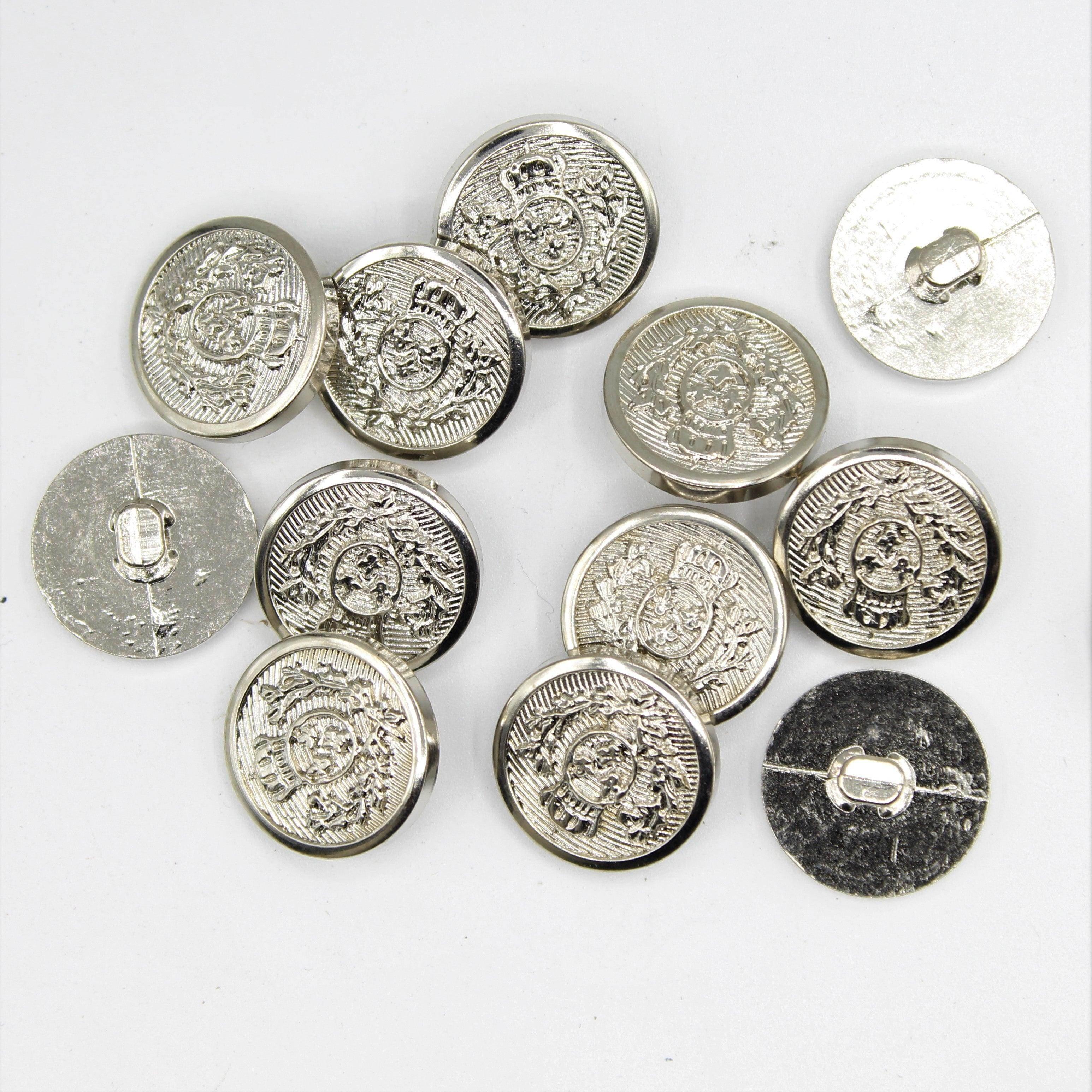 Gold and Silver Metallized Nylon Shank Button with Crown Design 15,18,20 and 23mm - ACCESSOIRES LEDUC BV