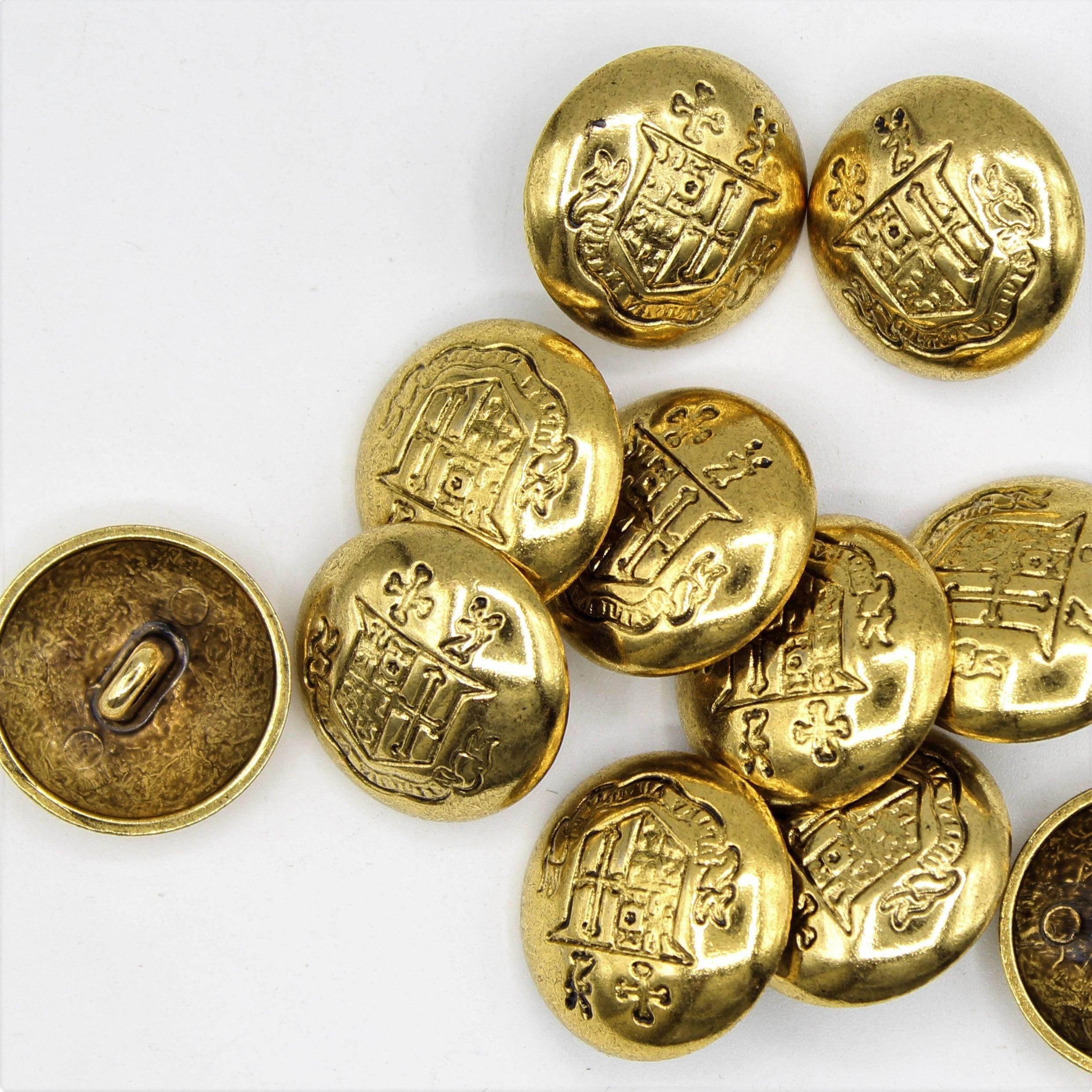 Gold Shank Button with Christianity Pattern 20mm - ACCESSOIRES LEDUC BV