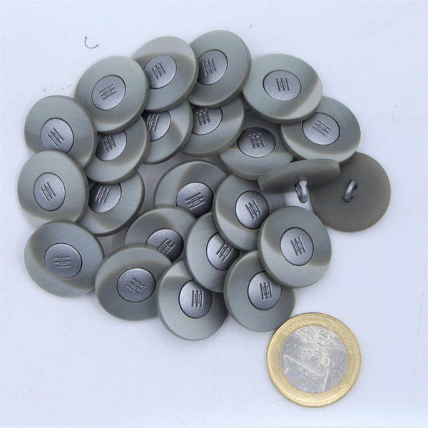 Grey Sān gān Compound Shank Button #KCQ4009 - ACCESSOIRES LEDUC BV