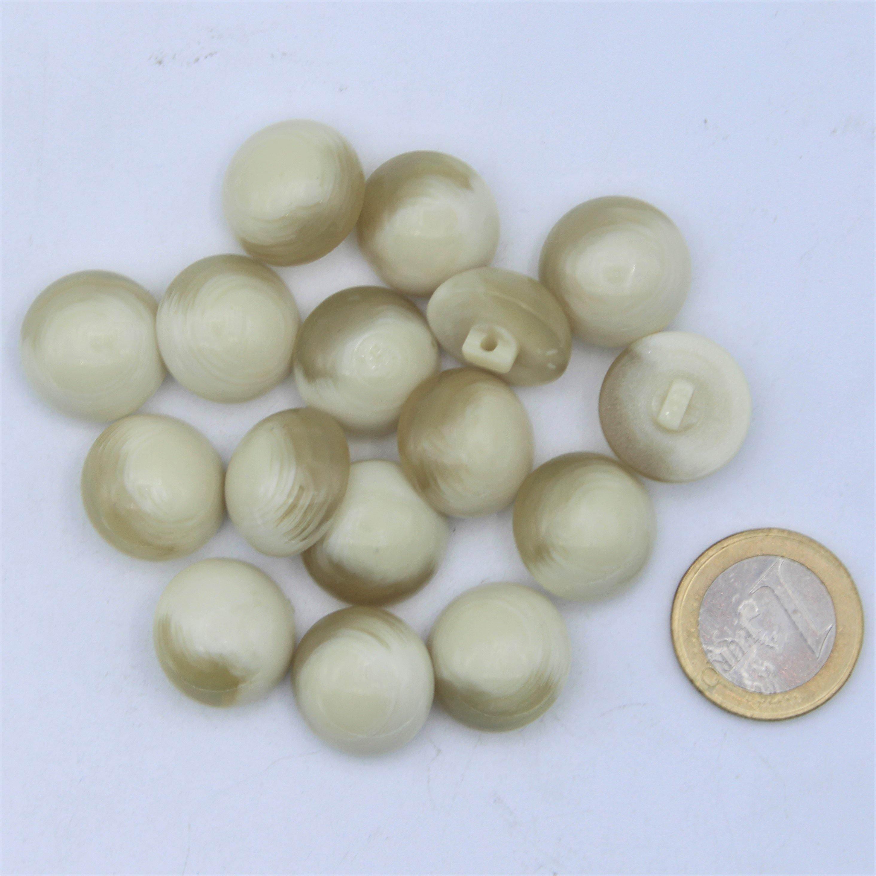 Galalith Offwhite Marble Shank Button #KGQ4000 - ACCESSOIRES LEDUC BV