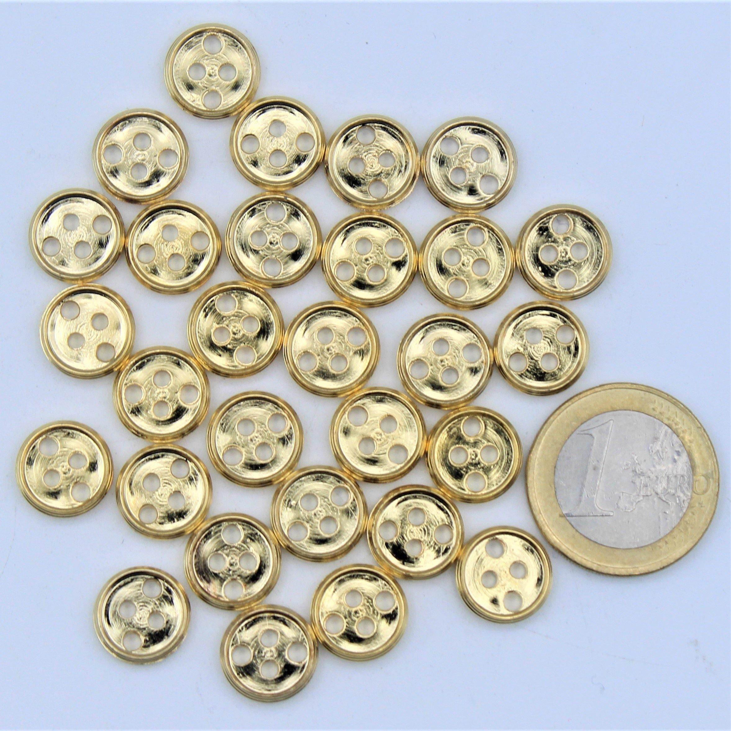 Metal Gold Button 4 Holes #KM44000 - ACCESSOIRES LEDUC BV