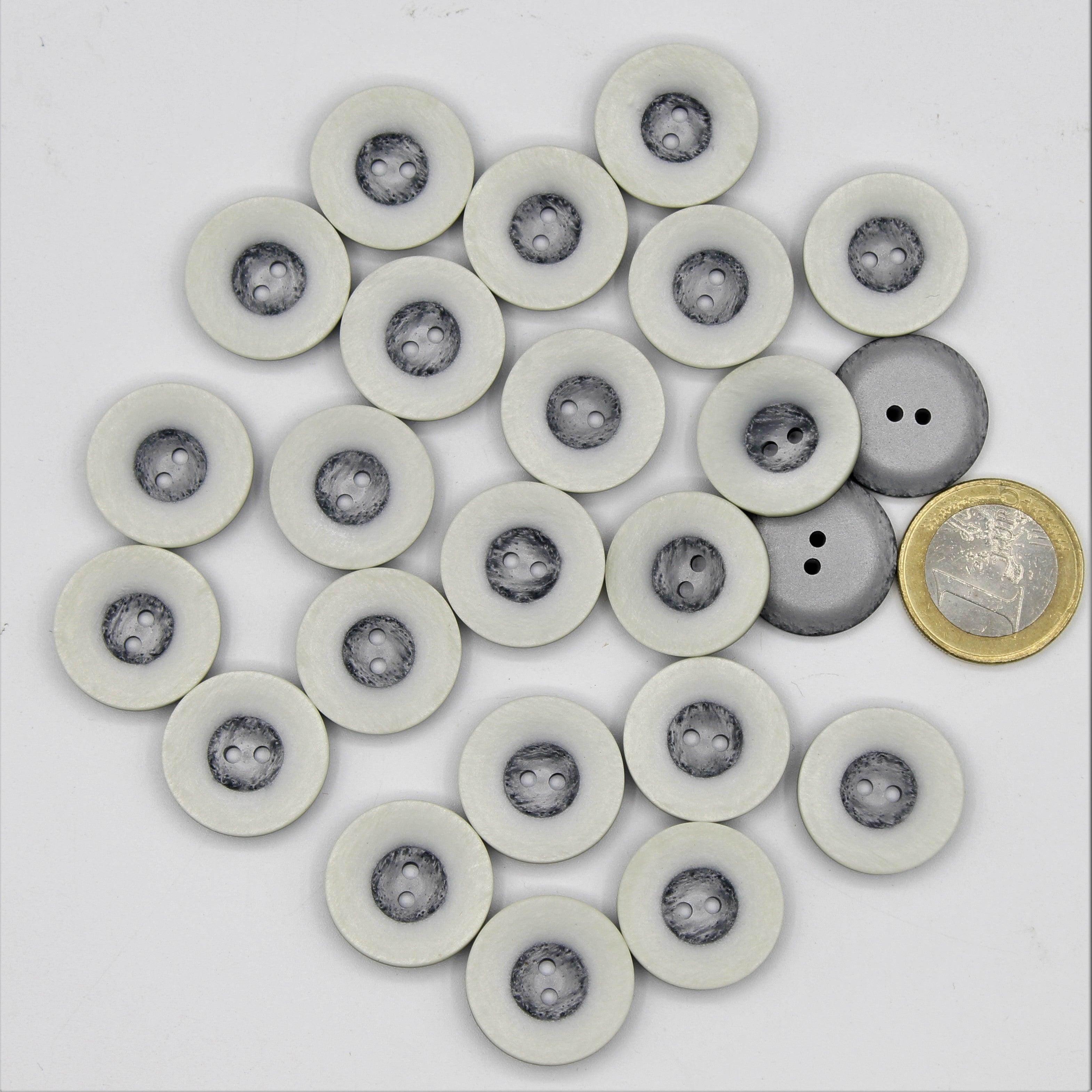 Polyester Light Grey Button 2 Holes #KP24003 - ACCESSOIRES LEDUC BV